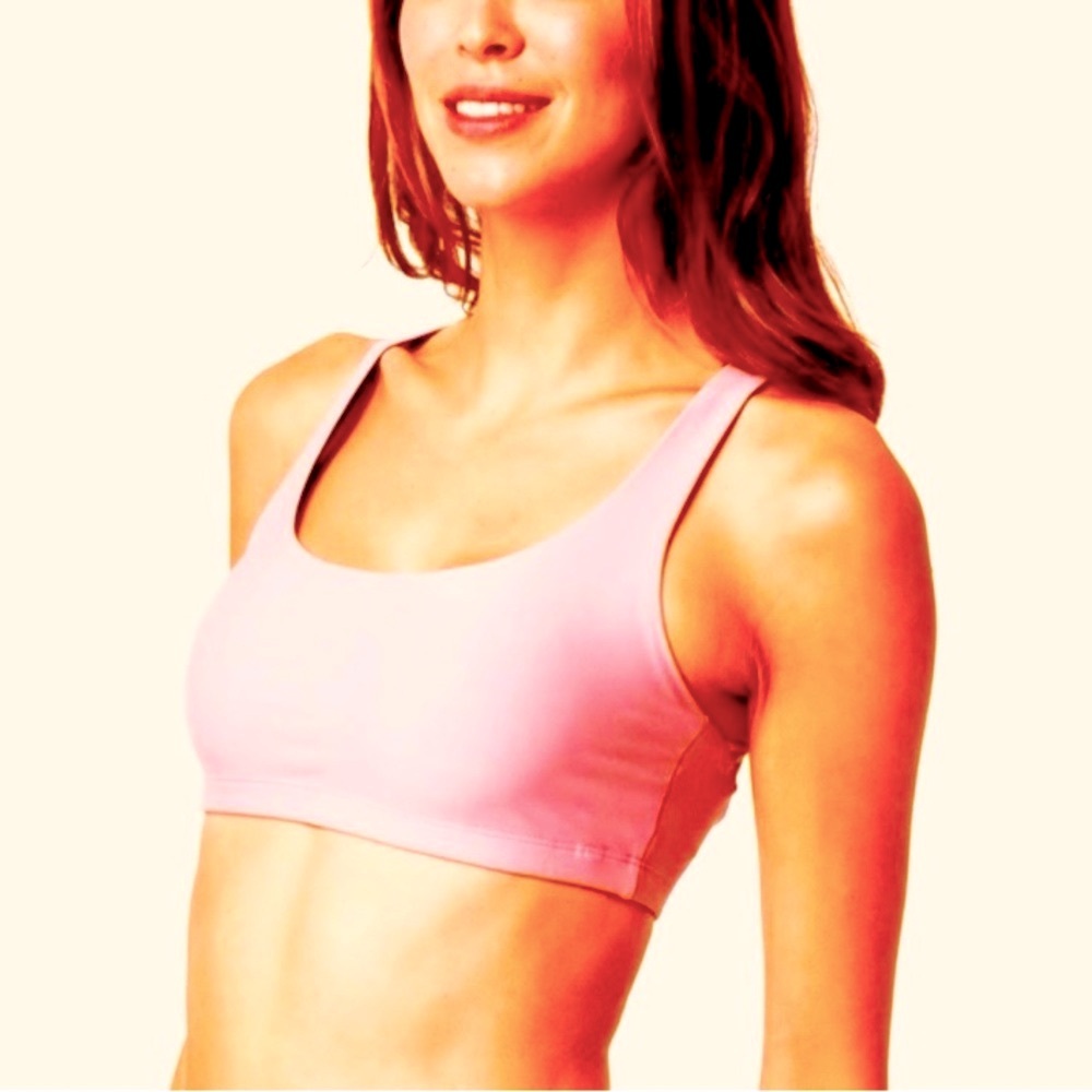 Onzie Blush Light Pink Strappy Chic Sports Bra XL